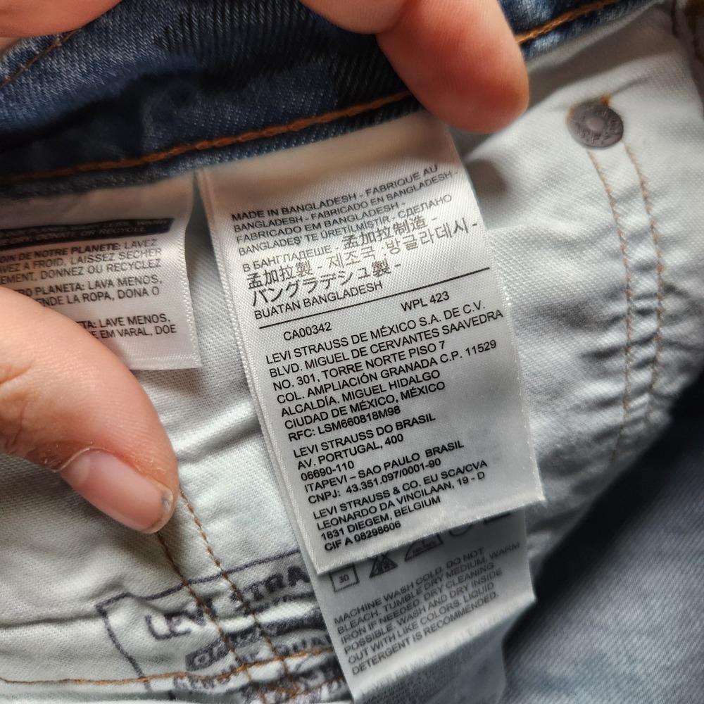 Levis 511 Strong Mens size 36x30 Checkered Print Denim Jeans 5 Pocket - Picture 10 of 12